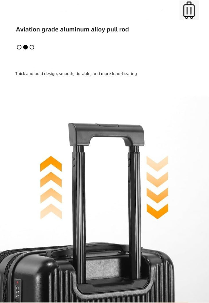 Durable hard shell carry-on luggage offers protection for your items. Essential travel accessory with USB & lock.