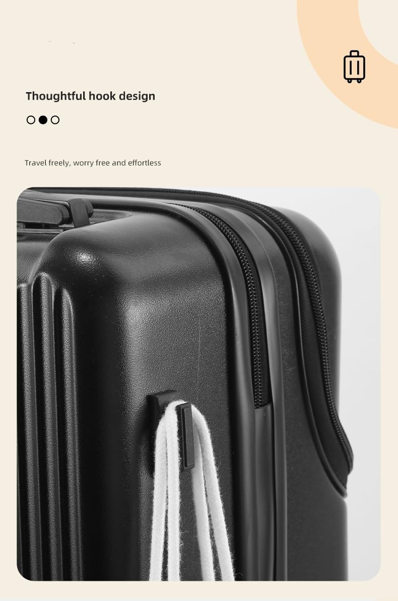 Modern unisex carry-on travel bag in a sleek hard shell design, perfect for any journey. USB & cup holder included.