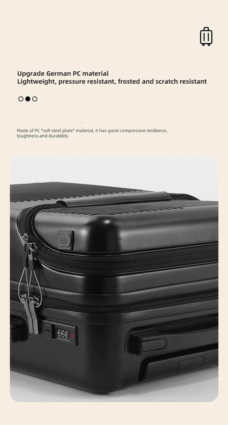 Ready for take-off: a versatile hard shell carry-on with USB, cup holder, TSA lock & spinner wheels.