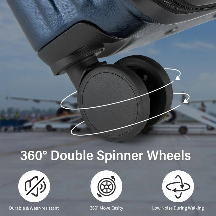 Effortless travel with this lightweight hard-shell spinner luggage, perfect for organized packing.