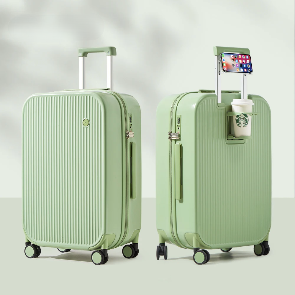 Modern hard-shell luggage: Lyon unisex rolling suitcase. Durable spinner with integrated holders for stress-free journeys.