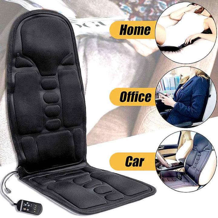 Heated shiatsu massage cushion for targeted back, neck & shoulder muscle pain and stress relief.