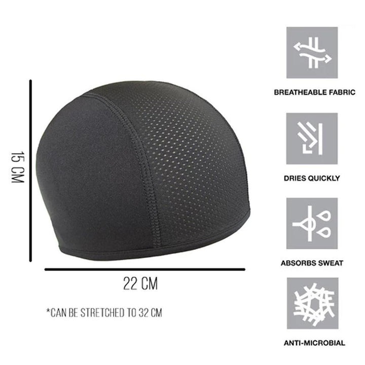 Unisex sweat-wicking helmet liner, keeping head cool under a helmet, essential cycling apparel