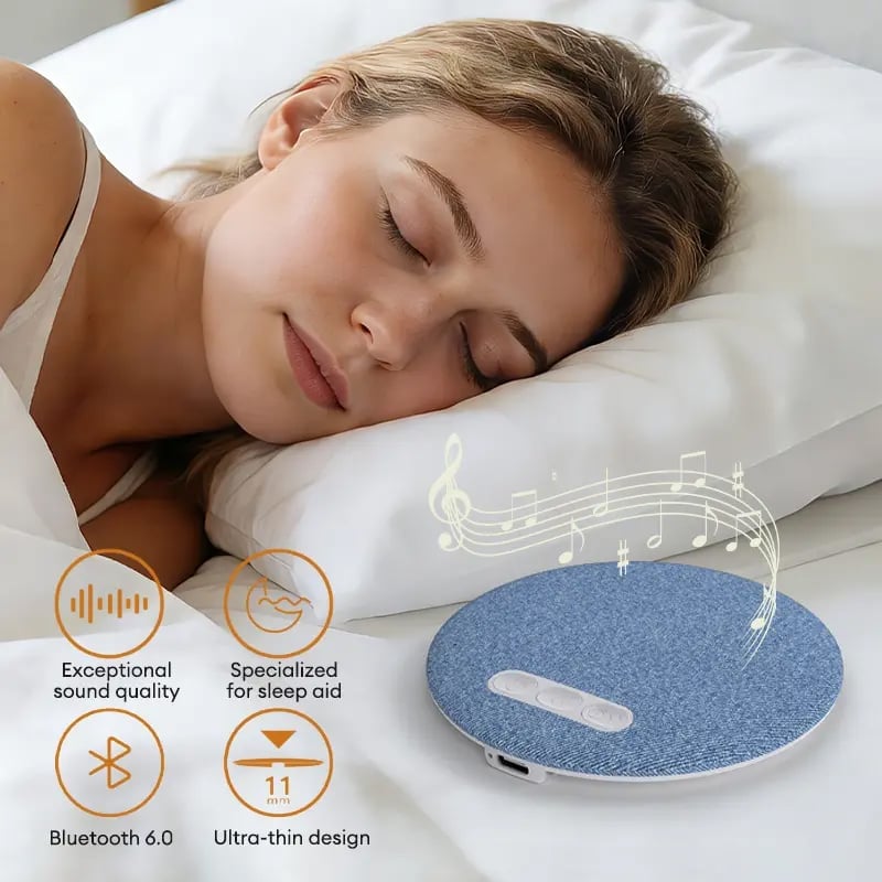 Compact Hi-Fi Sleep Aid Speaker, perfect for bedside use, promotes meditation and relaxation.