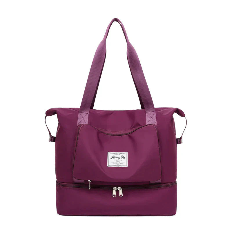 Carry-on duffel bag with wet separation, ideal for short trips and gym sessions, unisex design