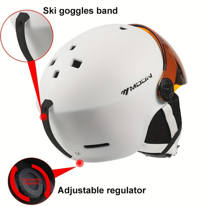 High-quality snowboarding helmet, blue, with excellent ventilation for peak performance & safety.