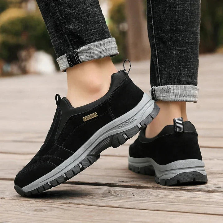 Orthopedic unisex walking shoes, ideal for outdoor adventure, offering slip-resistant support and comfort.