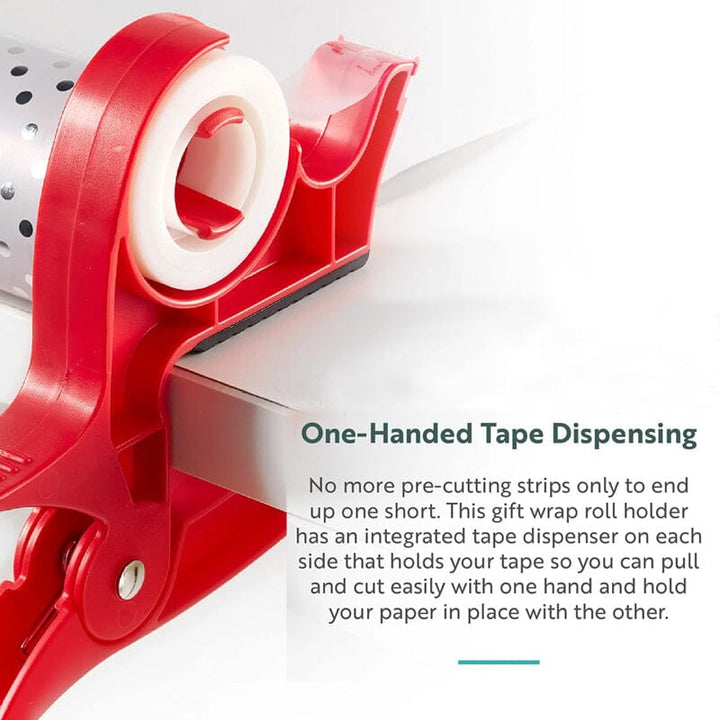 Close-up of the tape dispenser within the Unisex Holiday Gift Wrapping Tool Set, ready for crafting