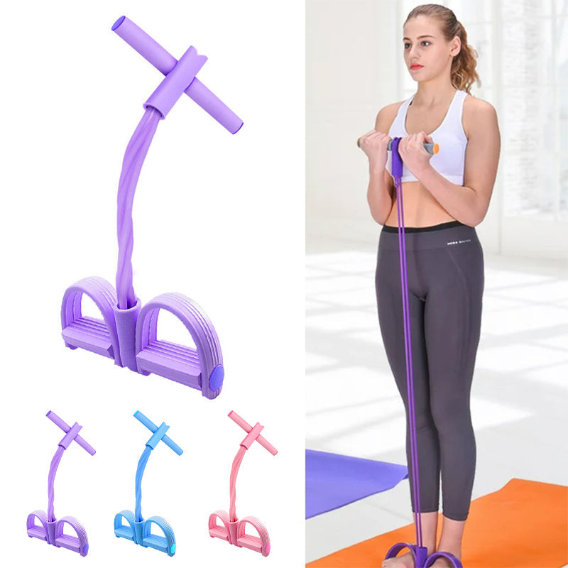 Home fitness pedal resistance band for core, arm, and leg training, lightweight exercise equipment
