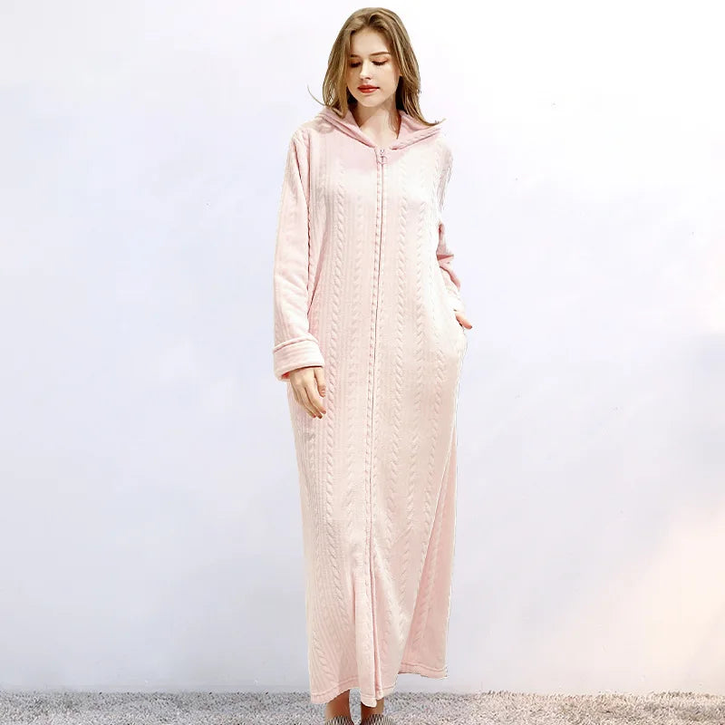 Luxurious hooded bathrobe for him & her, delivering plush comfort and serene relaxation.