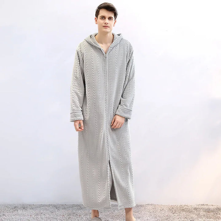 Unisex plush hooded robe, an essential for home leisure and ultimate relaxation.