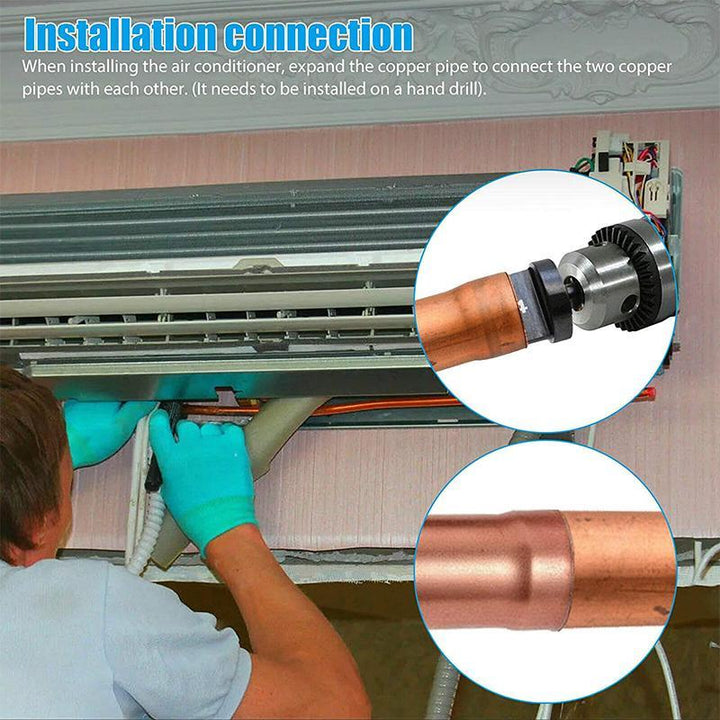Unisex swaging drill bit set for copper pipe, versatile plumbing and HVAC accessory