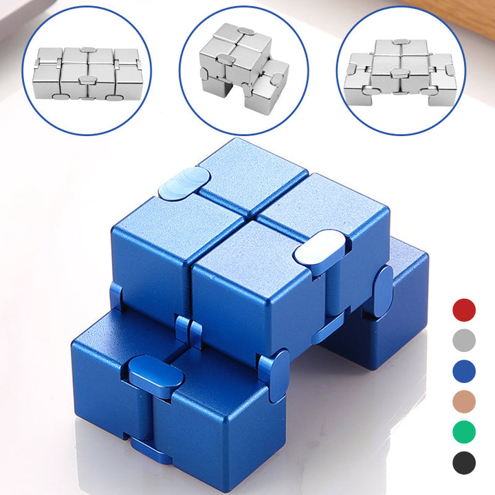 Metal Infinity Cube, portable fidget toy for focus aid and desk stress relief