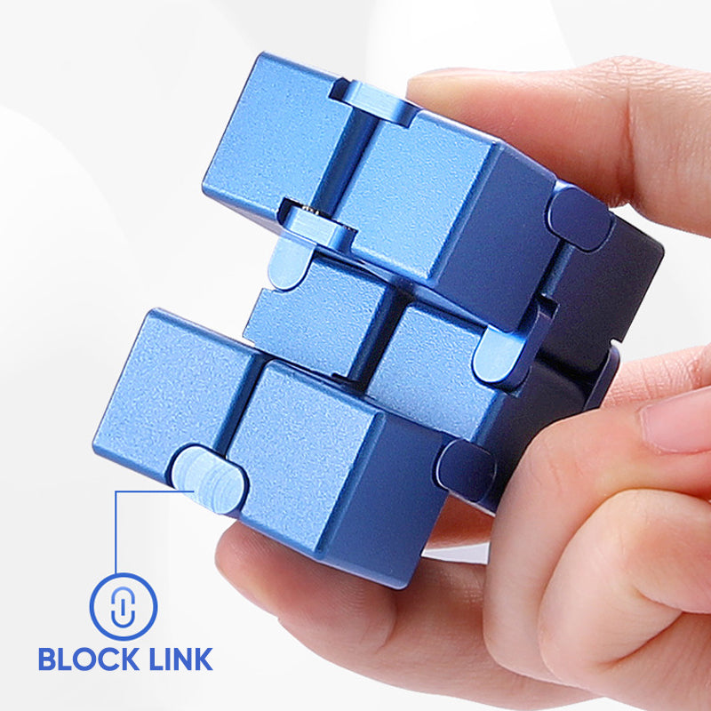 Unisex metallic Infinity Fidget Toy, ideal for stress relief and focus on a desk