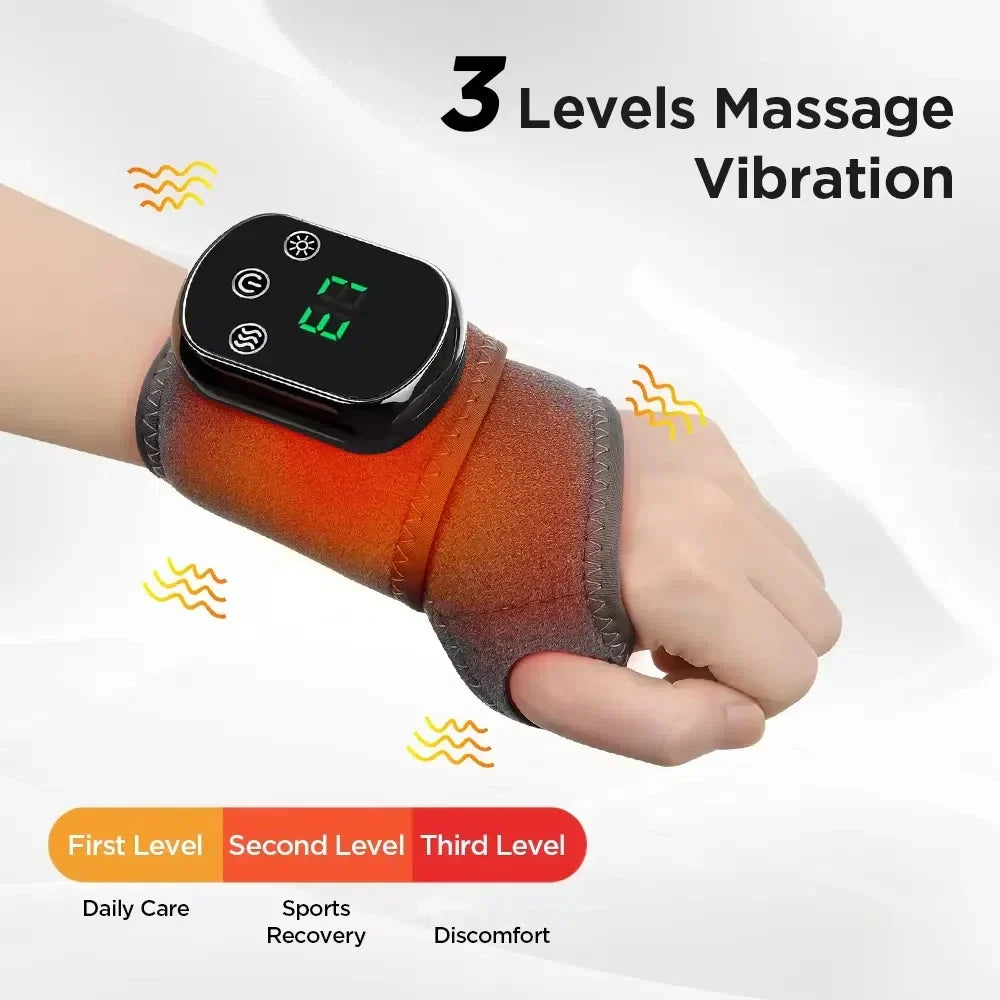 Alleviate ankle pain with the unisex infrared hot compress massager, offering vibration therapy and joint support.