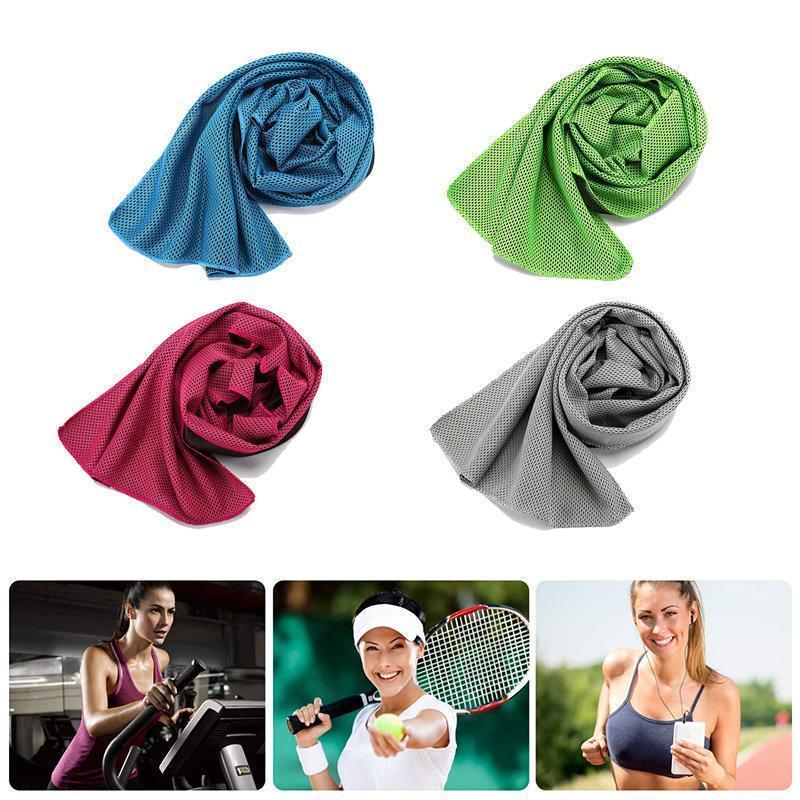 Unisex instant cooling towel in blue, perfect for sports, outdoor activities, & heat relief