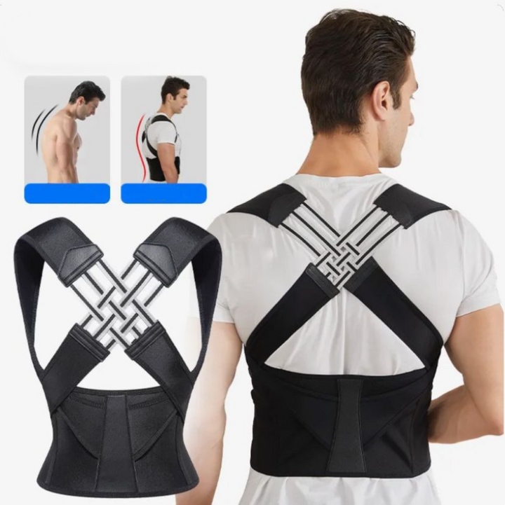 Adjustable & comfortable posture support for daily wear, discreet back brace for men & women.