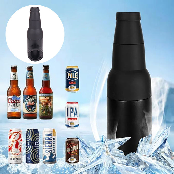 Unisex insulated can & bottle cooler with integrated opener, ideal for outdoor parties & travel