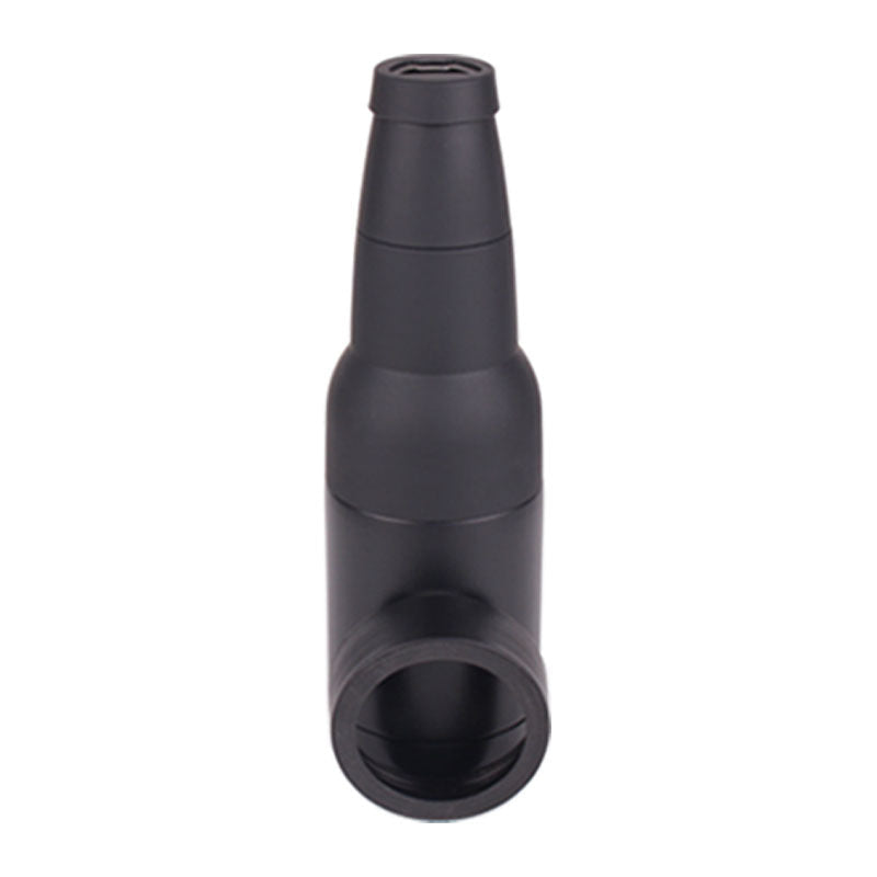 Top-down view of an insulated drink cooler, highlighting the secure bottle and can fit with opener