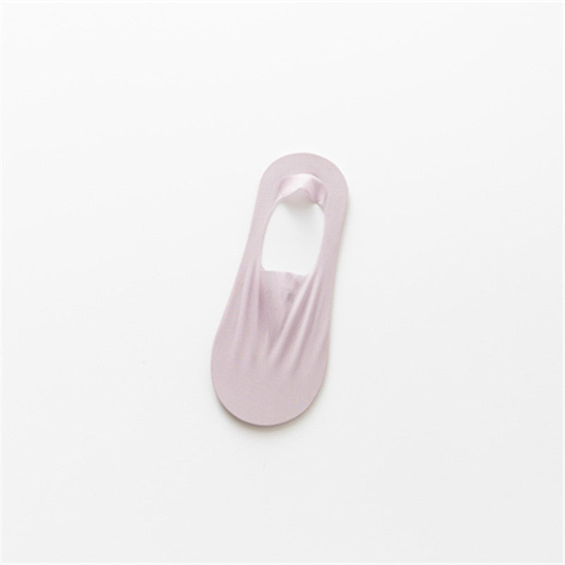 Collection of various colors of invisible ice silk socks, all featuring breathable material