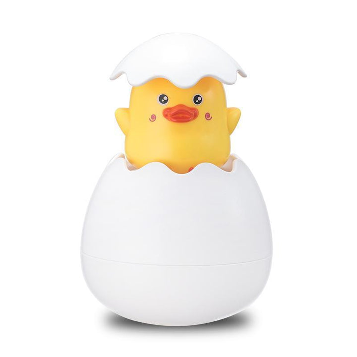 Side view of the Floating Bath Sprinkler Toy, showing its vibrant colors and compact design for kids