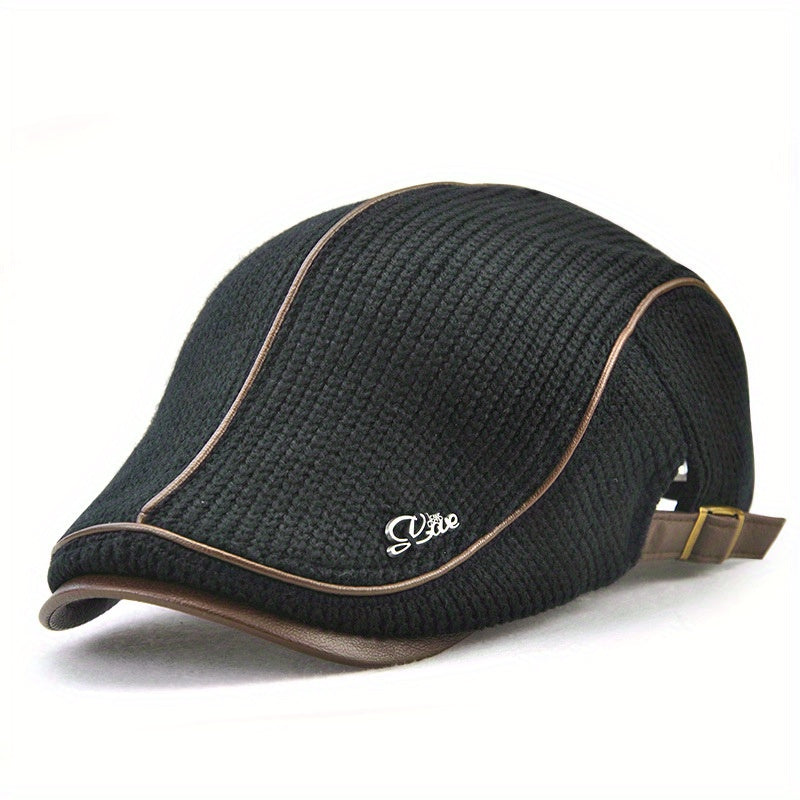 Fashionable knitted beret for men & women. Ideal warm headwear for casual fall outfits & winter elegance.