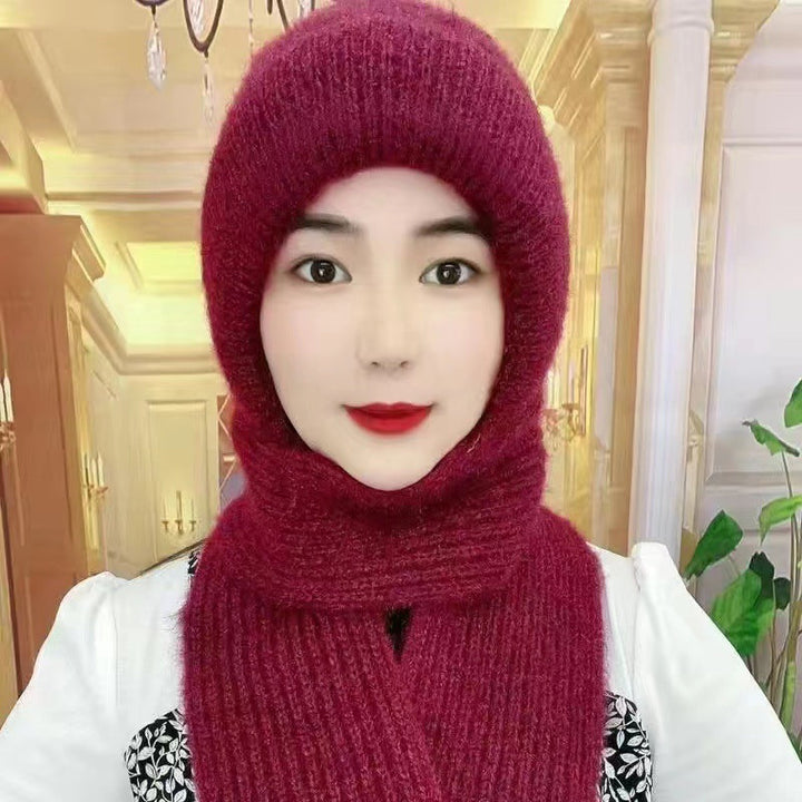 Folded unisex cap scarf, compact for travel while offering windproof, thermal & ear protection