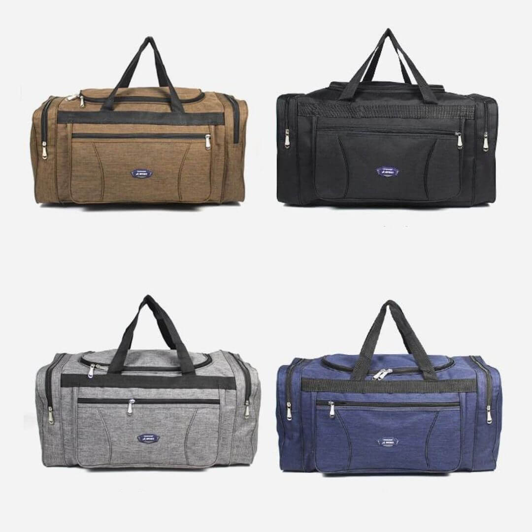 Unisex large capacity waterproof travel duffle bag for gym, weekend, or carry-on. Durable polyester sports bag.