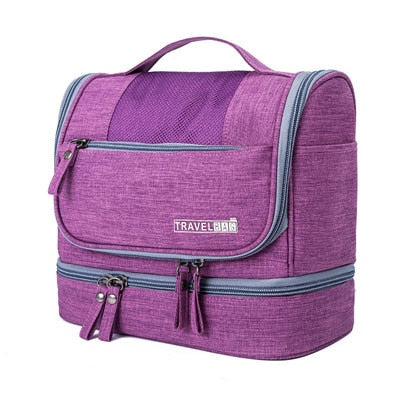 Unisex large capacity hanging toiletry bag, multi-compartment travel organizer for all your essentials.