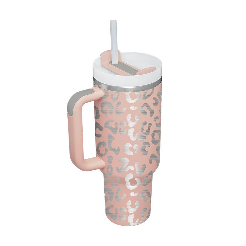Insulated handled straw cup, perfect for travel, gym, or daily errands.