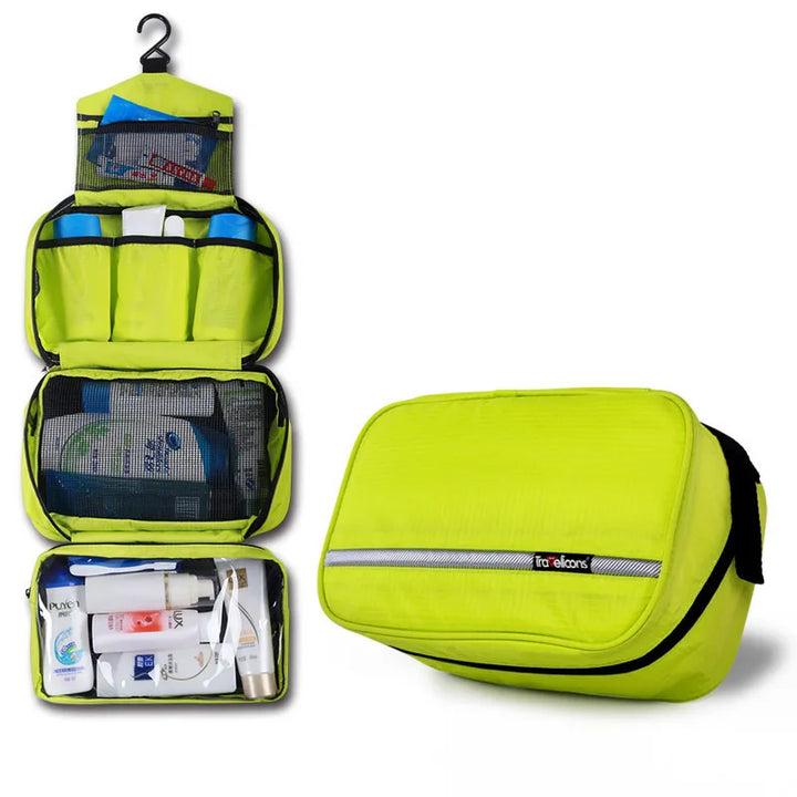 Robust unisex large waterproof toiletry bag, ideal travel organizer for cosmetics. Perfect for gym or vacation.