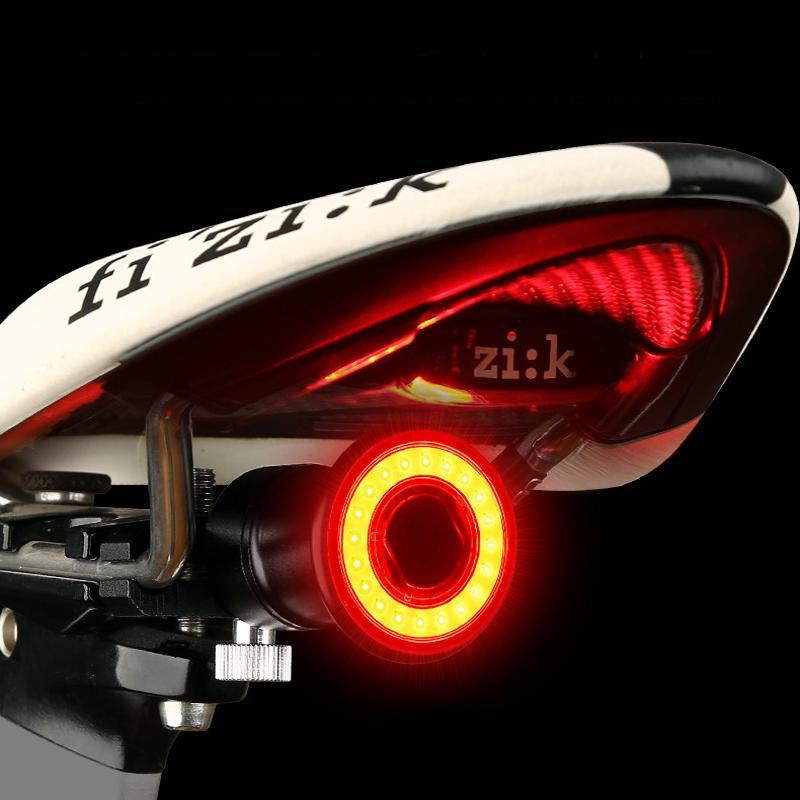 Unisex LED bike tail light with smart brake sensing & 6 modes for enhanced cycling safety on road & MTB.