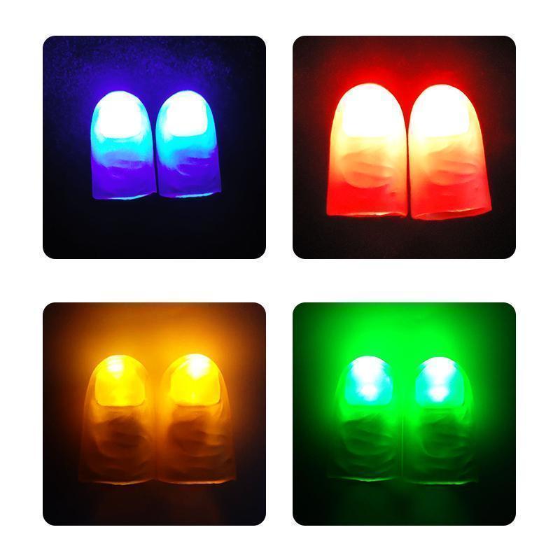 Packaged Unisex LED finger light set, ready for magic, illusion, and party entertainment