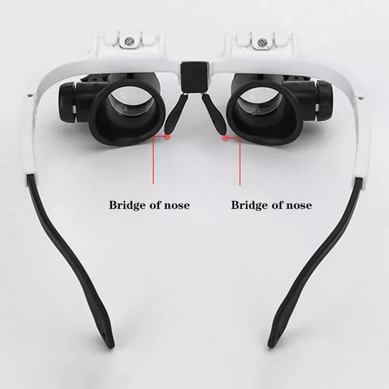 Ergonomic LED precision magnifying glasses for model building, watch repair, and intricate hobbies.