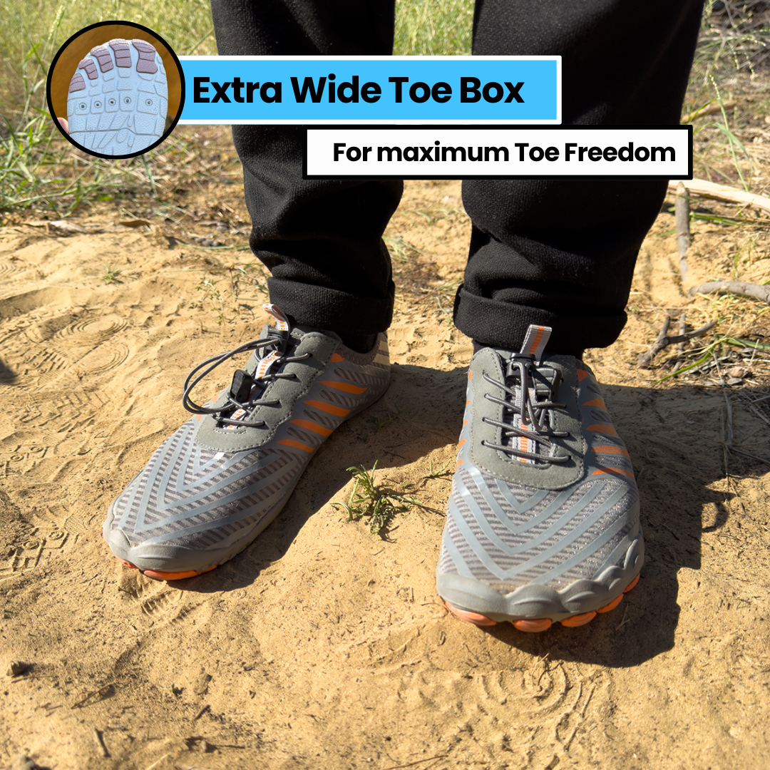 Flexible sole unisex active shoes, lightweight & breathable for natural foot movement.