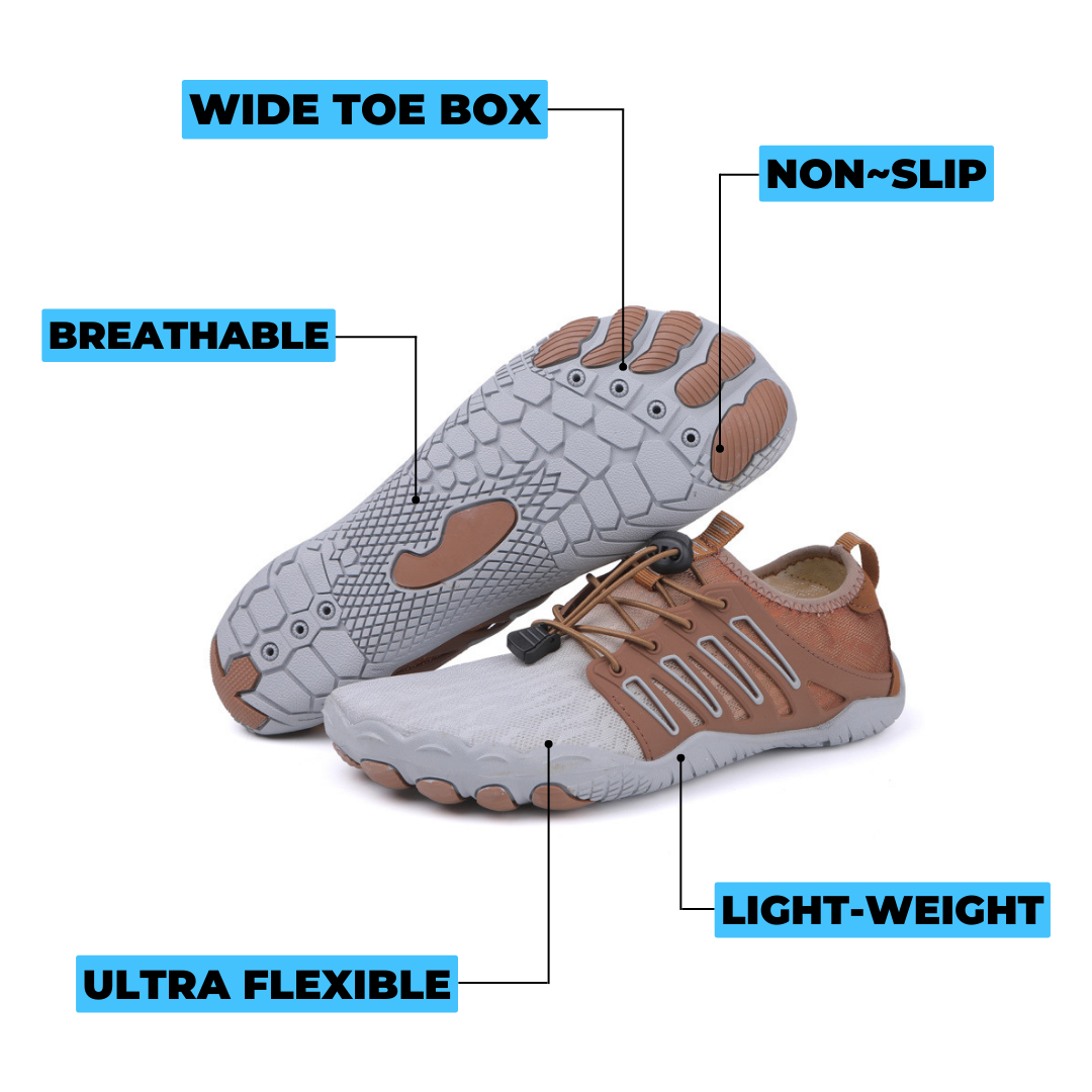 Breathable flexible sole shoes, unisex & minimalist for natural foot freedom.