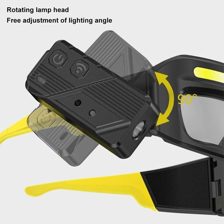 Waterproof headlamp with adjustable strap for comfortable wear during cycling or running.
