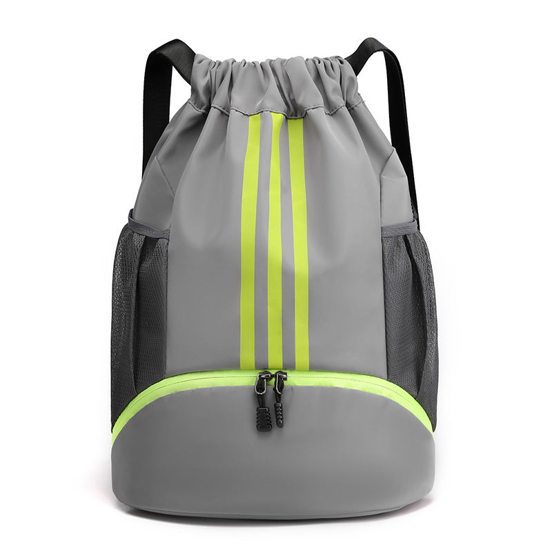 Unisex lightweight black nylon drawstring backpack, durable and practical for everyday use.