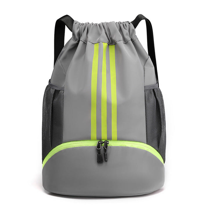 Unisex lightweight black nylon drawstring backpack, durable and practical for everyday use.