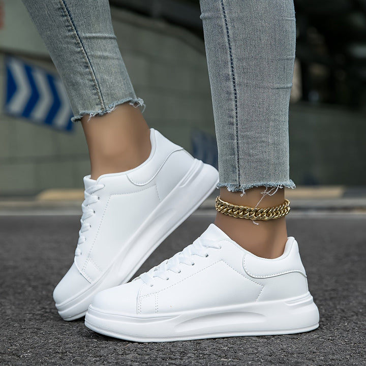 Secure lace-up closure on comfortable unisex orthopedic sneakers, providing a snug fit for active support.