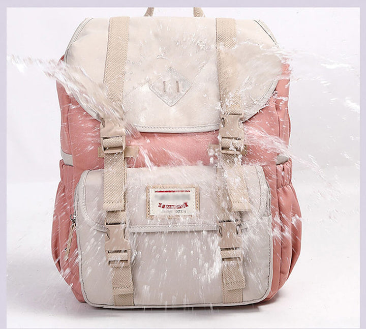 Person wearing a black lightweight unisex travel backpack, suitable for commutes, school, and outdoor adventures.