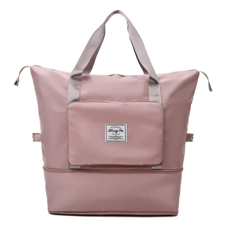 Expandable weekender travel bag. Lightweight, waterproof, & spacious for all your carry-on luggage needs.