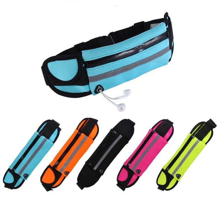 Waterproof running fanny pack with adjustable strap, ideal for men and women's fitness activities.