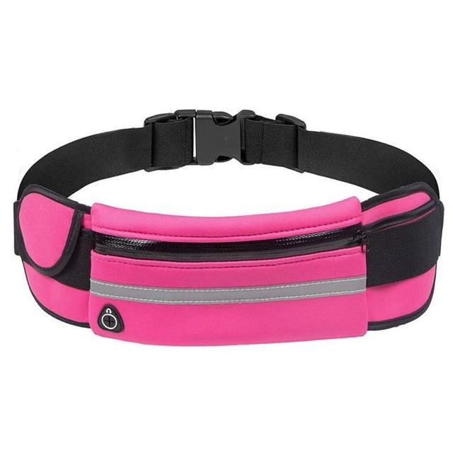 Adjustable unisex fitness belt/fanny pack; waterproof & lightweight for comfortable running or gym workouts.