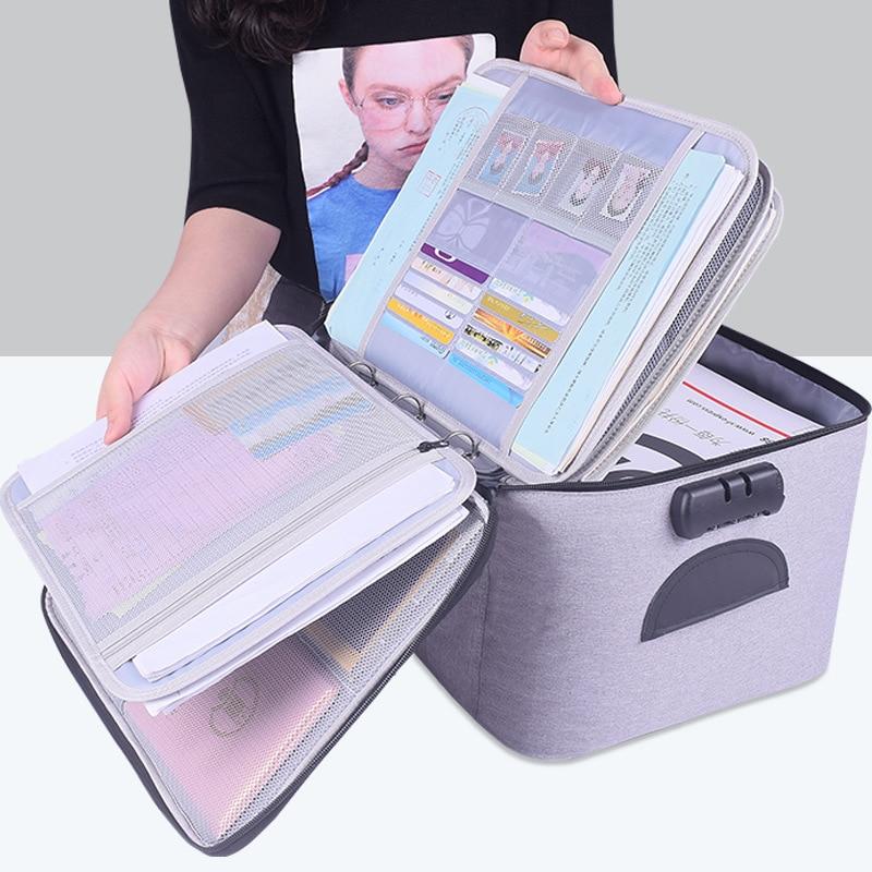 Unisex lockable waterproof document storage case. Securely store valuables, files, & important papers at home or travel.