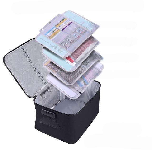 Keep documents safe in this lockable waterproof storage case. Multi-layer design for passports, cash & papers.