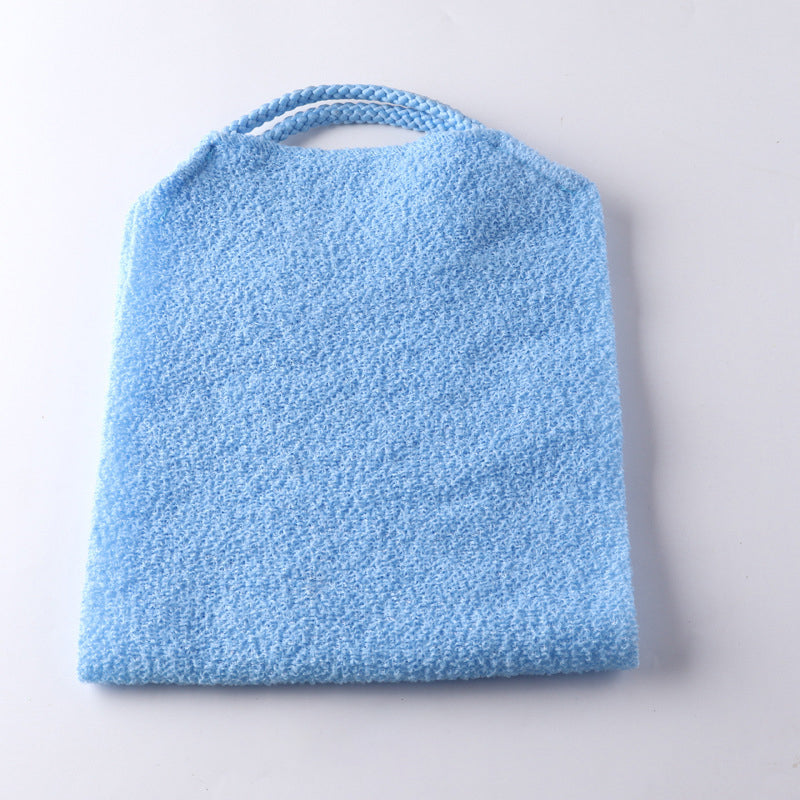 Close-up of the textured surface of the back scrubber towel for skin exfoliation
