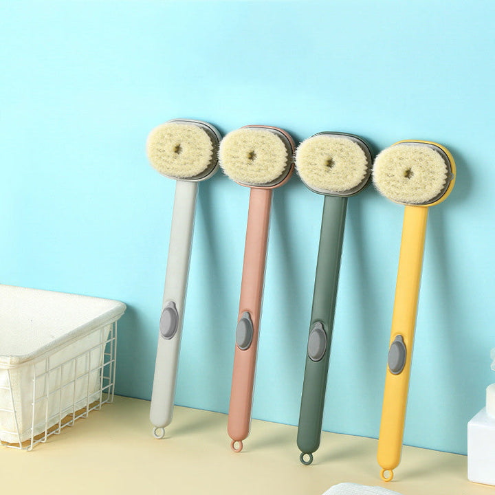 Innovative long handle back scrubber for an invigorating massage and full body exfoliation