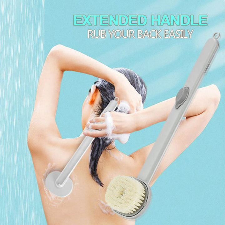 Ergonomic long handle back scrubber bath brush for easy reach and deep cleaning