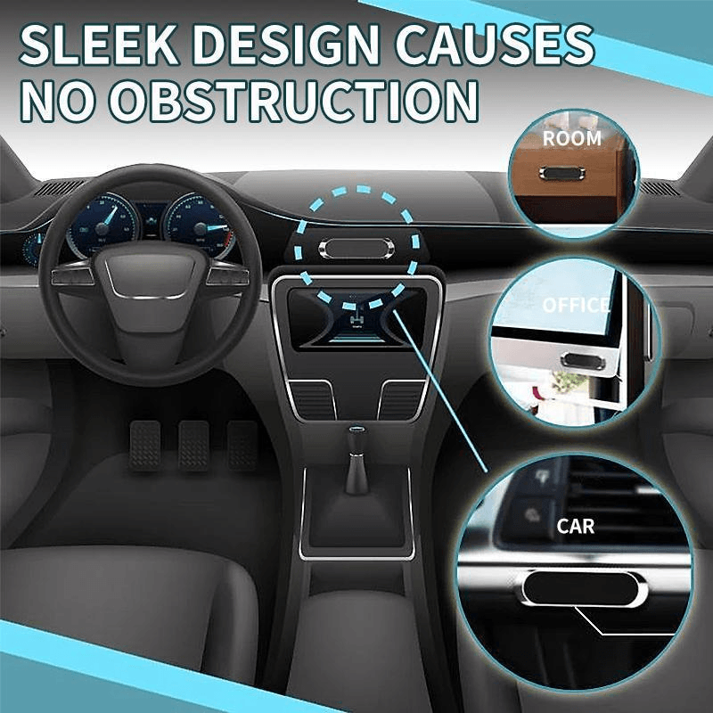 Close-up of magnetic car phone holder, strong grip for smartphones, vehicle tech gadget